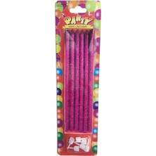 Parti Furyası  6 Lı 14 cm Mum Simli Mor
