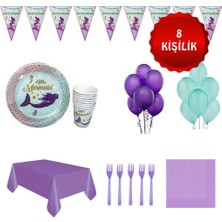Deniz Kızı Ariel Doğum Günü Parti Seti 8 Kişilik