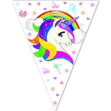 Parti Furyası Unicorn Üçgen Flama