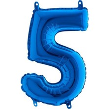 5 Yaş Balonu Rakam Balon Mavi Renk 40 Inç Folyo Balon 100 cm