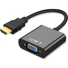 Wozlo HDMI To VGA Ses Kablo Çevirici Adaptör PS3 PC Notebook Projeksiyon Uyumlu Chipli Model