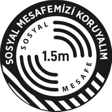 New Jargon Sosyal Mesafenizi Koruyalım Yazılı Yere Yapıştırılacak Sticker Afiş 45 x 45 cm 5'li SYL17