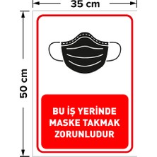 New Jargon Bu İşyerinde Maske Takmak Zorunludur Yazısı Dekote Malzeme 35 x 50 cm SYL29