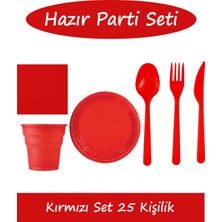 Bursa Pazarı  Kırmızı Parti Seti 25 Kişilik