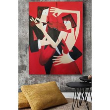 Hediyeler Kapında 100X140 Kırmızı Dans Kanvas Duvar Tablo