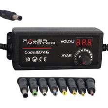 Powermaster 3 Volt - 24 Volt 2 Amper Çok Uçlu Ayarlı Kademeli Adaptör