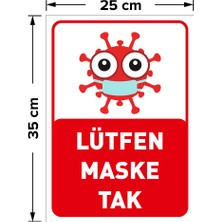 New Jargon Lütfen Maske Tak Korana Simgeli Çocuklar İçin Sac Malzeme 25 x 35 cm SYL45