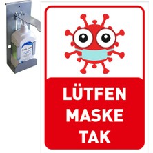 New Jargon Lütfen Maske Tak Korana Simgeli Çocuklar İçin Sac Malzeme 25 x 35 cm SYL45