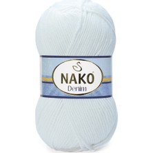 Nako Denim 208 Beyaz Örgü İpi