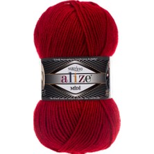 Alize Superlana Midi 56 Kırmızı Örgü İpi