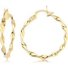 İryum 14 Ayar Burgu Halka Küpe (7. Model 3. Boy) W4E28003