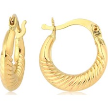İryum 14 Ayar Halka Küpe (Çapı: 1.2cm) W4E28102