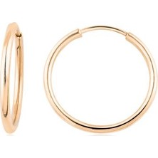 İryum 14 Ayar Halka Küpe Rose (Çapı: 1.5cm) W4E35003