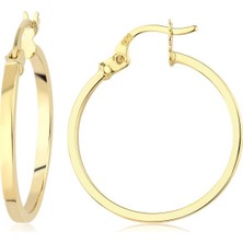 İryum 14 Ayar Halka Küpe (8. Model 3. Boy) W4E28007