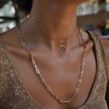 By Golden House Ataç Zincir ve Üçgen Choker Kombin