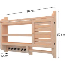 Gudy Wood Ahşap Mutfak Rafı Terek Baharat Rafı