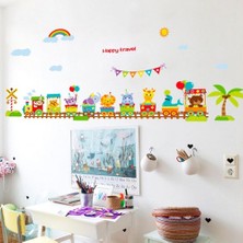 Kt Decoration Tren ve Hayvanlar Bebek ve Çocuk Odası Pvc Duvar Sticker