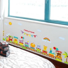 Kt Decoration Tren ve Hayvanlar Bebek ve Çocuk Odası Pvc Duvar Sticker