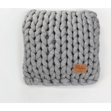 Betireshome Chunky El Örgü Yastık Açık Gri