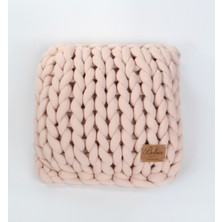 Betireshome Chunky El Örgü Yastık Pudra