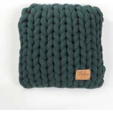 Betireshome Chunky El Örgü Yastık Petrol