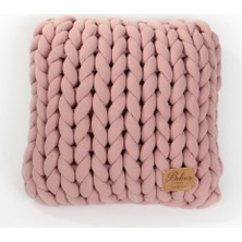 Betireshome Chunky El Örgü Yastık Gül Kurusu