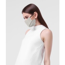 Monopro Vegan Cupro Klipsli ve Telli Beyaz Renkli Yıkanabilir Maske
