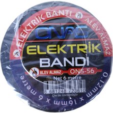 Onas Siyah Elektrik Bandı 6 m - 10 Lu