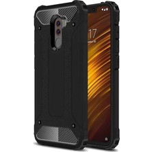 Caseart Xiaomi Pocophone F1 Kapak Çift Katmanlı Zırh Tank Kılıf - Siyah