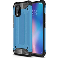 Caseart Xiaomi Mi 10 Lite Kapak Çift Katmanlı Zırh Tank Kılıf - Mavi