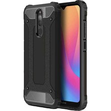 Caseart Xiaomi Redmi 8A Kapak Çift Katmanlı Zırh Tank Kılıf - Siyah
