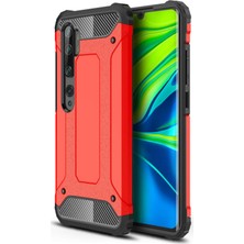 Caseart Xiaomi Mi Note 10 Kapak Çift Katmanlı Zırh Tank Kılıf - Kırmızı