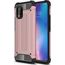 Caseart Xiaomi Mi 10 Lite Kapak Çift Katmanlı Zırh Tank Kılıf - Rose Gold