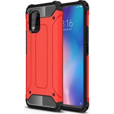 Caseart Xiaomi Mi 10 Lite Kapak Çift Katmanlı Zırh Tank Kılıf - Kırmızı