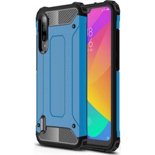 Caseart Xiaomi Mi A3 Kapak Çift Katmanlı Zırh Tank Kılıf - Mavi