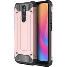 Caseart Xiaomi Redmi 8A Kapak Çift Katmanlı Zırh Tank Kılıf - Rose Gold