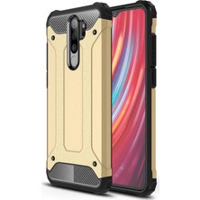 Caseart Xiaomi Redmi Note 8 Pro Kapak Çift Katmanlı Zırh Tank Kılıf - Gold