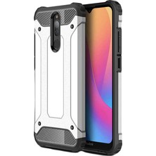 Caseart Xiaomi Redmi 8 Kapak Çift Katmanlı Zırh Tank Kılıf - Gri