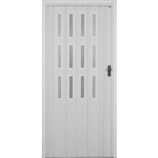 Sarpaş Katlanır Akordiyon Pvc Tek Kapı Camlı - 72 x 211 - Beyaz