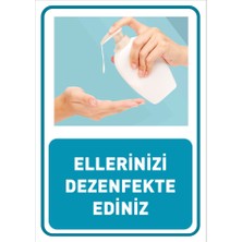 New Jargon Ellerinizi Dezenfekte Ediniz Görselli Afiş Sticker Folyo Yapıştırma 25 x 35 cm Syl31