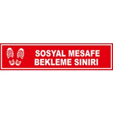 New Jargon Sosyal Mesafe Bekleme Sınırı Afiş Sticker Yapıştırma 12 x 50 cm Syl21