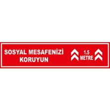 New Jargon Sosyal Mesafenizi Koruyun Yazılı Yere Yapıştırılacak Sticker Afiş 12 x 50 cm 3'lü Syl24