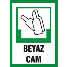 İzmir Serifgari Beyaz Cam 2.6 mm PVC Uyarı Levhası 17,5 x 25 cm