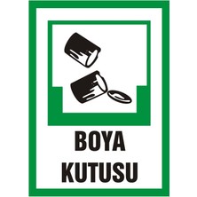 İzmir Serifgari Boya Kutusu Galvaniz Uyarı Levhası 17,5 x 25 cm