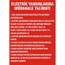 İzmir Serifgari Elektrik Yangınlarına Müdahele Talimatı 2.6 mm PVC Uyarı Levhası 17,5 x 25 cm