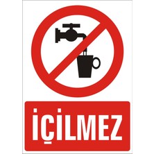 İzmir Serifgari İçilmez Galvaniz Uyarı Levhası 17,5 x 25 cm