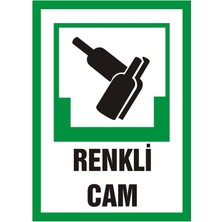 İzmir Serifgari Renkli Cam 2.6 mm PVC Uyarı Levhası 17,5 x 25 cm