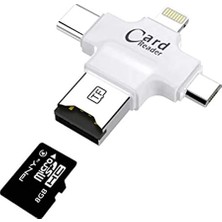 Daytona HC05 4 In 1 iOs Android Type-C Lightning USB-A MicroSD TF Kart Okuyucu