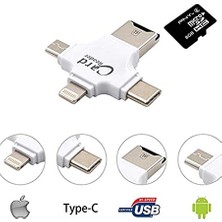 Daytona HC05 4 In 1 iOs Android Type-C Lightning USB-A MicroSD TF Kart Okuyucu