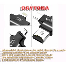 Daytona HC05 4 In 1 iOs Android Type-C Lightning USB-A MicroSD TF Kart Okuyucu
